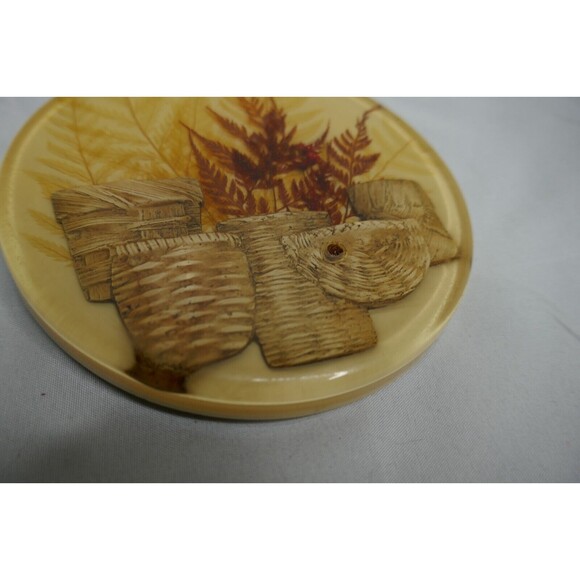 Vintage 60s Lucite Deviled Egg Plate Tray Trivet Set Holds 10 Mid Century Rustic - Picture 6 of 8